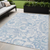 5' X 8' Sky Blue Denim Blue And Ivory Paisley Washable Indoor Outdoor Area Rug 5' X 8' Sky Blue Denim Blue And Ivory Paisley Washable Indoor Outdoor Area Rug