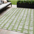 5' X 8' Green And Gray Striped Washable Indoor Outdoor Area Rug 5' X 8' Green And Gray Striped Washable Indoor Outdoor Area Rug