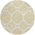 8' Gold And Ivory Round Medallion Washable Indoor Outdoor Area Rug