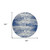 8' Navy Blue And Ivory Round Striped Washable Indoor Outdoor Area Rug
