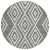 8' Gray And Ivory Round Geometric Washable Indoor Outdoor Area Rug