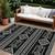 8' X 10' Black And Ivory Southwestern Washable Indoor Outdoor Area Rug 8' X 10' Black And Ivory Southwestern Washable Indoor Outdoor Area Rug