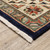 2' X 3' Navy Charcoal Orange Rust Gold Pale Blue Olive Beige And Salmon Oriental Power Loom Stain Resistant Area Rug With Fringe 2' X 3' Navy Charcoal Orange Rust Gold Pale Blue Olive Beige And Salmon Oriental Power Loom Stain Resistant Area Rug With Fringe