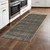 2' X 8' Charcoal Grey Grey Ivory Tan And Brown Abstract Power Loom Stain Resistant Runner Rug