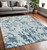 5' X 8' Blue Green And Silver Abstract Tufted Handmade Area Rug 5' X 8' Blue Green And Silver Abstract Tufted Handmade Area Rug
