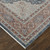 7' X 10' Gray Red And Blue Floral Area Rug