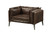 47" Brown and Black Top Grain Leather Chair and a Half