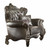 44" Silver and Platinum Faux Leather Tufted Wingback Chair And Toss Pillows 44" Silver and Platinum Faux Leather Tufted Wingback Chair And Toss Pillows
