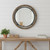 19" Black And Brown Metal And Solid Wood Round Geometric Framed Accent Mirror 19" Black And Brown Metal And Solid Wood Round Geometric Framed Accent Mirror