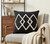 20" X 20" White And Black 100% Cotton Geometric Zippered Pillow