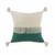 20" Emerald And White Cotton Color Block Throw Pillow with Fringe And Tassels 20" Emerald And White Cotton Color Block Throw Pillow with Fringe And Tassels