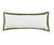 14" X 36" White And Moss Green 100% Cotton Geometric Zippered Pillow