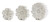 Set of Three Distressed White Carved Flowers Tabletop Sculpture Set of Three Distressed White Carved Flowers Tabletop Sculpture