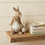 Set Of Two 7" Brown and White Polyresin Rabbit Figurine