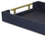 16" Navy Blue Wood Faux Shagreen Serving Tray With Handles 16" Navy Blue Wood Faux Shagreen Serving Tray With Handles
