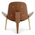 36" Black and Brown Faux Leather Lounge Chair