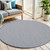 5' Bone Round Geometric Power Loom Area Rug