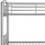 78" X 44" X 67" Twin Over Twin Silver Metal Bunk Bed