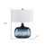 24" Dark Blue Glass Table Lamp With White Novelty Shade