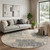 8' Gray And Sand Abstract Round Rug