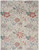 5' X 7' Ivory Green and Red Floral Power Loom Washable Non Skid Area Rug