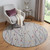 5' Gray and Pink Round Floral Vines Power Loom Area Rug