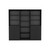 71" Black Five Tier Bookcase with Four Doors 71" Black Five Tier Bookcase with Four Doors