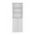 71" White Wood Three Tier Bookcase with Two Doors 71" White Wood Three Tier Bookcase with Two Doors