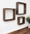Set of Three Espresso Wood Square Hanging Dimensional Sculpture Set of Three Espresso Wood Square Hanging Dimensional Sculpture
