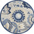 5' Blue And Gray Round Floral Indoor Outdoor Area Rug