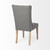 Tufted Gray and Brown Upholstered Linen Wing Back Dining Side Chair Tufted Gray and Brown Upholstered Linen Wing Back Dining Side Chair