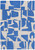 5' X 7' Blue And White Geometric Washable Area Rug