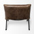 34" Brown and Black Top Grain Leather Distressed Slipper Chair 34" Brown and Black Top Grain Leather Distressed Slipper Chair