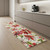 8' Ivory Green and Red Botanical Leaves Hand Carved Handmade Runner Rug 8' Ivory Green and Red Botanical Leaves Hand Carved Handmade Runner Rug