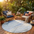 8' Round Ivory Blue and Gray Round Abstract Washable Non Skid Indoor Outdoor Area Rug 8' Round Ivory Blue and Gray Round Abstract Washable Non Skid Indoor Outdoor Area Rug