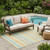5' X 8' Orange Striped Washable Non Skid Indoor Outdoor Area Rug