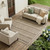 9' X 12' Taupe Striped Washable Indoor Outdoor Area Rug 9' X 12' Taupe Striped Washable Indoor Outdoor Area Rug