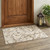 3' X 5' Khaki Floral Washable Non Skid Indoor Outdoor Area Rug