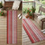 8' Runner Gray Pink and Red Striped Washable Non Skid Indoor Outdoor Runner Rug 8' Runner Gray Pink and Red Striped Washable Non Skid Indoor Outdoor Runner Rug