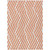 8' X 10' Orange and White Geometric Washable Non Skid Indoor Outdoor Area Rug