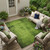 10' X 14' Green Abstract Washable Non Skid Indoor Outdoor Area Rug