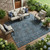 8' X 10' Navy and Black Oriental Washable Non Skid Indoor Outdoor Area Rug 8' X 10' Navy and Black Oriental Washable Non Skid Indoor Outdoor Area Rug