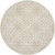 5' Beige and Ivory Floral Non Skid Round Rug
