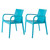 Set of Two Blue Heavy Duty Plastic Outdoor Stacking Dining Chairs Set of Two Blue Heavy Duty Plastic Outdoor Stacking Dining Chairs