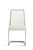 Set of Two White and Silver Upholstered Faux Leather Dining Side Chairs Set of Two White and Silver Upholstered Faux Leather Dining Side Chairs