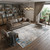 10' X 13' Ivory Gray and Blue Abstract Power Loom Area Rug With Fringe