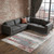 13' X 20' Gray Blue and Red Abstract Power Loom Area Rug With Fringe