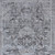 4' X 5' Gray and Silver Oriental Power Loom Worn Faded Area Rug