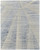3' X 5' Ivory Blue And Silver Abstract Hand Knotted Distressed Area Rug