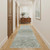 10' Ivory and Green Wool Hand Knotted Runner Rug With Fringe 10' Ivory and Green Wool Hand Knotted Runner Rug With Fringe